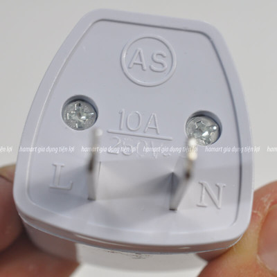 Ổ Nối Điện Chuyển Đổi Đầu Phích Cắm 3 Chấu Sang 2 Chân Dẹt Công Suất Tải 500W Điện Áp 220V Phổ Biến