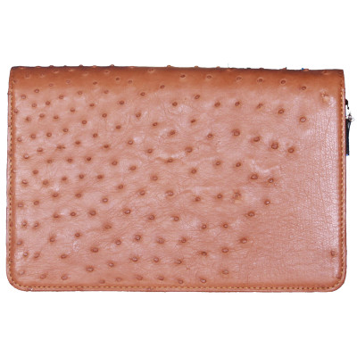 HP6451-52-53-54 - Túi cầm tay nữ Huy Hoàng da đà điểu màu đen, nâu đất, vàng bò, nâu đỏ