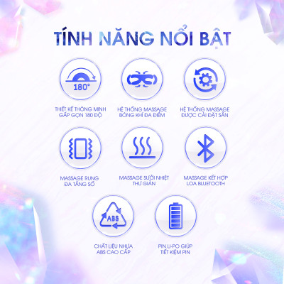 Máy Massage Mắt Nhiệt Hồng Ngoại Buheung MK-321 Giúp thư giãn mắt, gấp gọn 180 độ, BH chính hãng 12 tháng