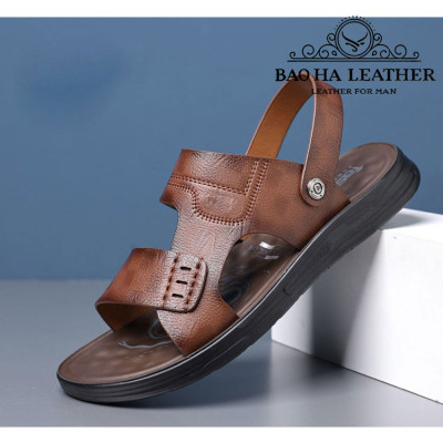 Dép nam quai ngang đơn giản BHD6651 Dép quai hậu da