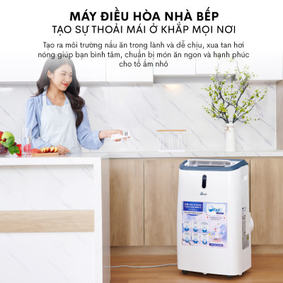 Máy lạnh di động 12.000 BTU FujiE, điều hòa di động mini thông minh điều khiển qua App không cần lắp đặt - Hàng chính hãng