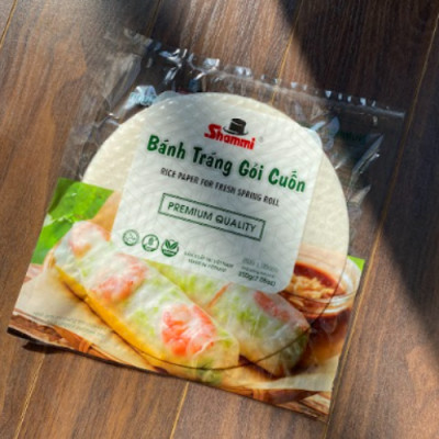 Combo Bánh tráng gỏi cuốn Shammi tròn túi 400g + Bánh tráng chả giò Shammi vuông túi 200g + Bún tươi Shammi túi 400g