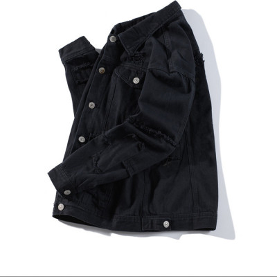 Áo khoác Jeans Nam Đen túi vuông 