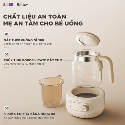 Máy hâm sữa tiệt trùng Bear WW-4H12M hàng chính hãng