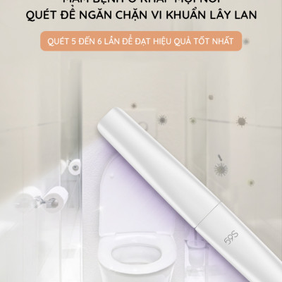 Máy tiệt trùng khử trùng bằng tia UV dạng gậy đa năng có thể gập lại gọn gàng để mang theo khi đi du lịch