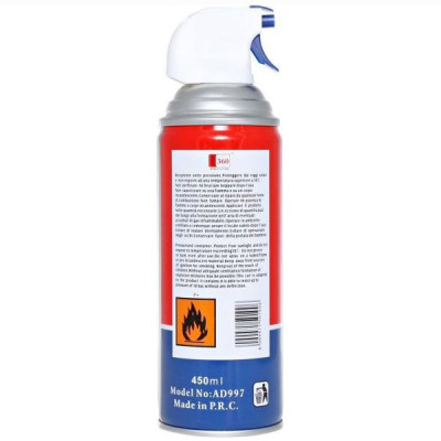 Bình Xịt Bụi Khí Nén Air Duster Vệ Sinh Máy Tính Laptop  Chai màu đỏ DRU - Hàng Chính Hãng