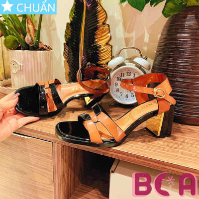 Sandal nữ phối màu độc đáo cao 6 phân RO657 ROSATA tại BCASHOP có quai cài sau thêm chắc chắn và thoái mái khi mang