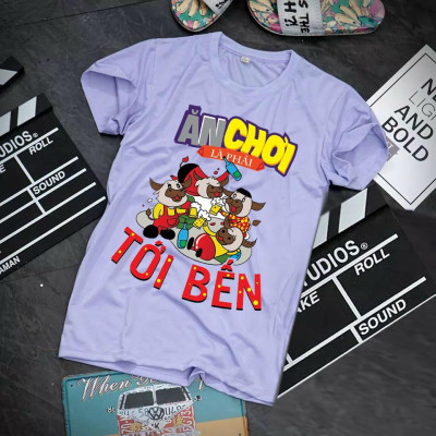 Áo phông phong cách trẻ trung in họa tiết Ăn Chơi là phải Tới Bến form Unisex chất thun đẹp
