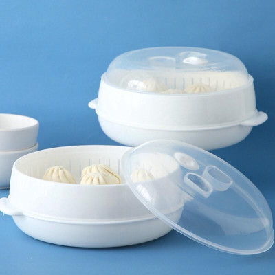 Lồng hấp thức ăn có nắp đậy dùng cho lò vi sóng, tiện lợi