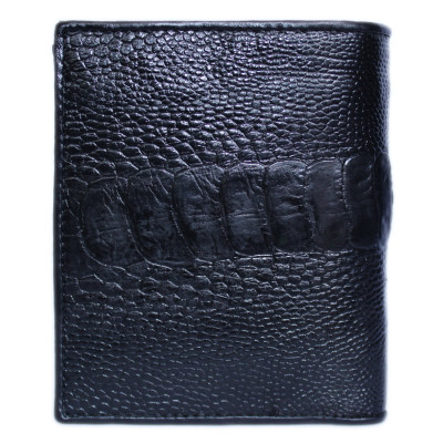 HP2455-56-57-58 - Ví nam Huy Hoàng da đà điểu da chân 2 mặt da kiểu đứng màu đen, nâu đất, nâu đỏ, vàng bò