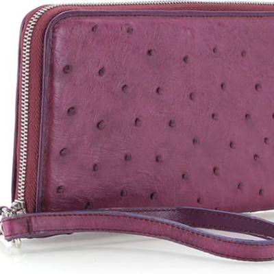 Ví Nữ Da Đà Điểu 1 Khóa Đại Huy Hoàng HT3451 (19 x 10,5 cm) - Tím