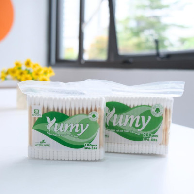 [Lố 12 túi] Tăm bông vệ sinh người lớn YUMY thân trúc [TB01-524] túi 100 que