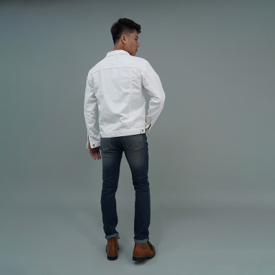 Áo Khoác Jeans Cao Cấp HUNTER X-RAYS  Form Slim  Cotton Màu Trắng K12