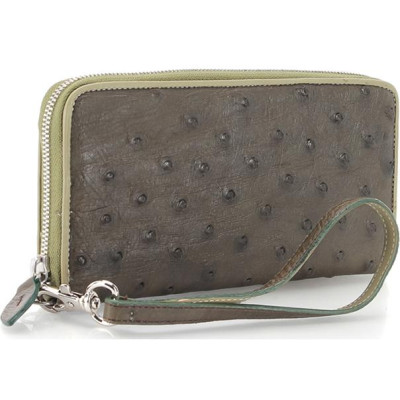 Ví Nữ Da Đà Điểu 1 Khóa Vip Huy Hoàng HT3437 (19 x 10,5 cm) - Xanh Rêu