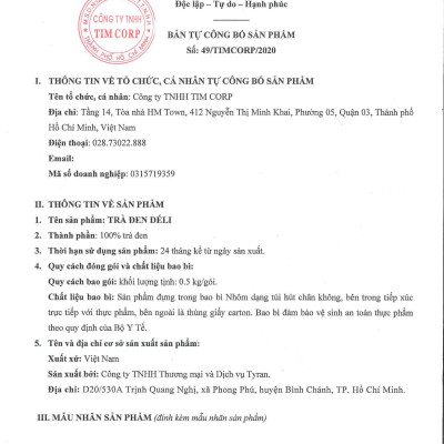 Hồng trà (trà đen) Déli - 400gr - chuyên dùng pha chế trà sữa, trà trái cây.