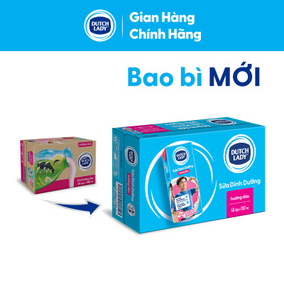 Thùng 48 Hộp Sữa Uống Tiệt Trùng Dutch Lady Cô Gái Hà Lan Dâu (48 x 180ml)