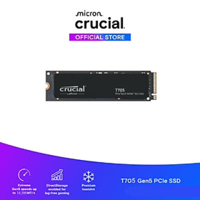 SSD Crucial T705 M.2 PCIe NVMe 1TB Gen5 - CT1000T705SSD3 - HÀNG CHÍNH HÃNG