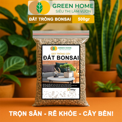 Đất Trồng Cây Bonsai Greenhome, Bao 500GR, Promix, Trộn Sẵn, Tiện Dụng, Giữ Ẩm Tốt, Thoáng Khí, Rễ Khoẻ, Thân To