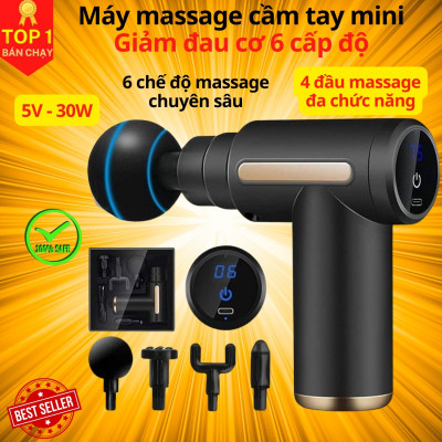 Súng Massage Mini Toàn Thân, Máy Massage Cầm Tay Mini 6 Cấp Độ Chuyên Sâu Đa Năng D Danido