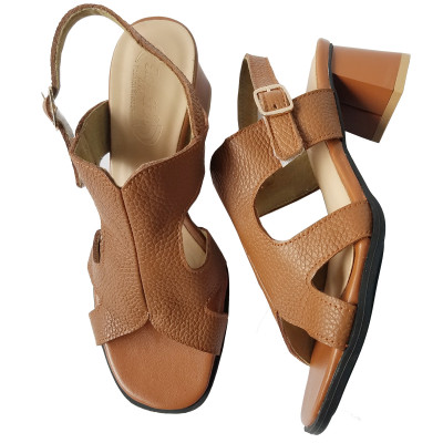 Giày Sandal Cao Gót Da Bò BIGGBEN Cao 5 Phân SDCG143