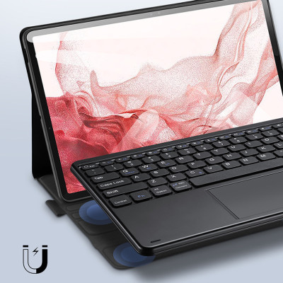 Bao da danh cho Samsung Galaxy Tab S9 Plus , Tab S9 Fe Plus , Tab S9 , Tab S9 Fe kèm bàn phím bluetooth có bàn di chuột TouchPad hiệu Dux Ducis - Hàng Chính Hãng