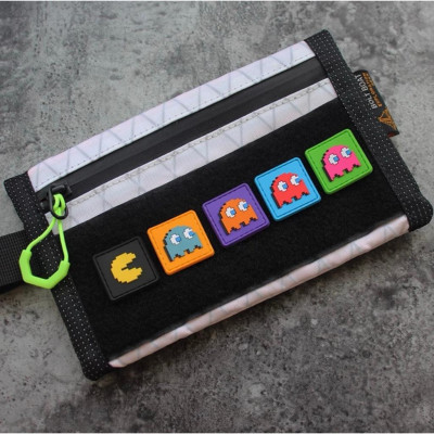 Patch_velcro PVC bộ hình Pac-Man trang trí ba lô_túi xách_quần áo