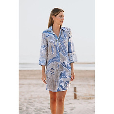 Đầm Sơ Mi Kết Hạt Cotton Isla Bonita