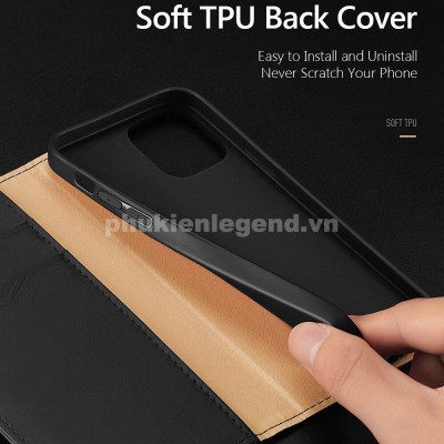 Bao da dành cho iPhone 16 Pro, iPhone 16 Pro Max hiệu Dux Ducis Hivo Series kiểu dáng thời trang cao cấp, dạng ví đưng tiền, đựng thẻ ATM, chống bụi bẩn chống va đập , chống vân tay - hàng chính hãng