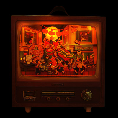 Hộp Quà Trung Thu IKACHI "Truyền Hình Trở về miền ký ức xanh" - Set 4 bánh, có nút phát nhạc, nến + đế nến