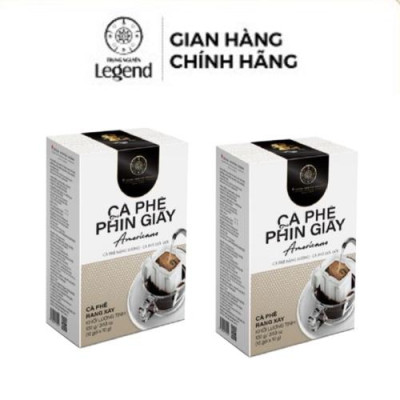 Combo 2 Hộp Cà Phê Phin Giấy Trung Nguyên Legend Americano – Hộp 10 gói - Vị Thanh Nhẹ, Hậu Vị Ngọt