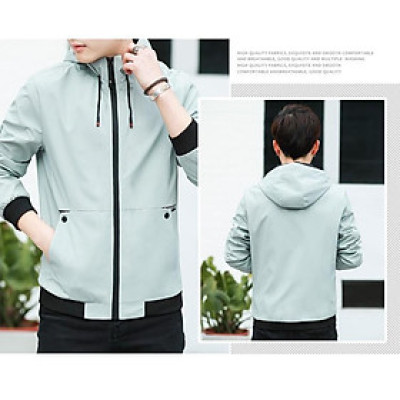 ÁO KHOÁC DÙ NAM 2 LỚP CÓ NÓN -XÁM