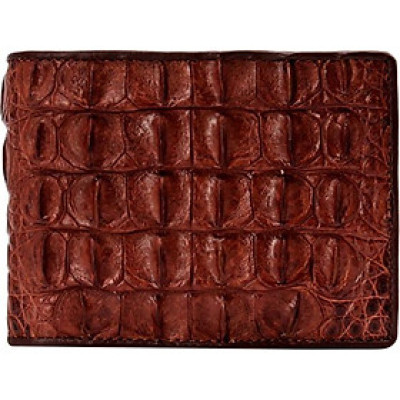 Ví Nam Da Cá Sấu Gai Lưng Huy Hoàng HT2211 (12.5 x 10 cm) - Nâu Đỏ