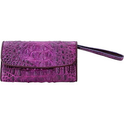 Ví Nữ Da Cá Sấu 3 Gấp Nguyên Con Huy Hoàng HT3722 (19 x 10.5 cm) - Tím