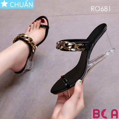 Xỏ ngón nữ 7 phân RO681 ROSATA tại BCASHOP thiết kế đế xuồng trong suốt độc đáo và sang trọng, lạ mắt