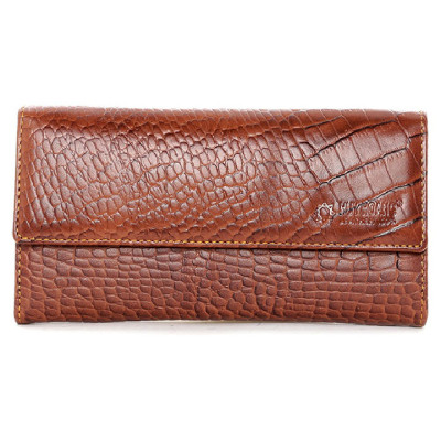 Bóp nữ vân cá sấu Huy Hoàng vân nhỏ 3 gấp màu da, đen, nâu HC3148-49-50