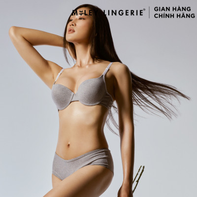 Bộ Đồ Lót Áo Cotton Có Gọng Đệm Vừa Nâng Ngực Lưng Logo Và Quần Lưng Xéo Đồng Bộ Miley Lingerie