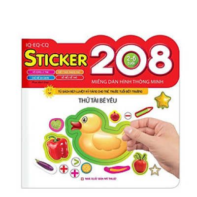 Sách - Thử Tài Bé Yêu - 208 Miếng Dán Hình Thông Minh - IQ EQ CQ - Minh Thắng