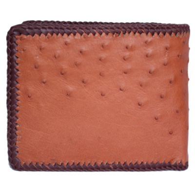 Ví nam da đà điểu da bụng đan viền nhiều màu HJ92439-40-41-42-63 