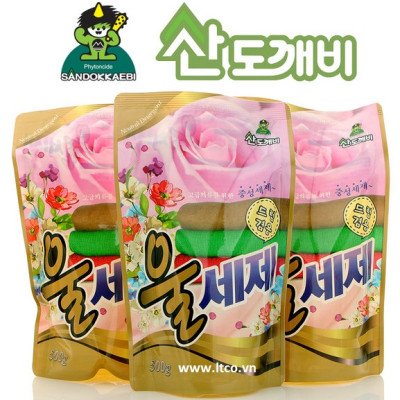 Nước giặt vải Len & Dạ hương nước hoa Sandokkaebi túi 500g nhập khẩu Hàn Quốc