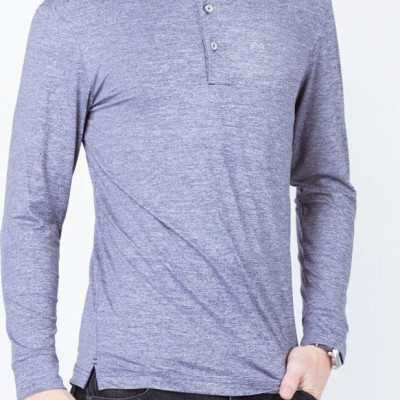 Áo phông nam dài tay màu xanh navy ALIGRO ALGAPD001