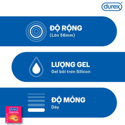 Bao Cao Su Durex Pleasuremax (Hộp 3 Cái)