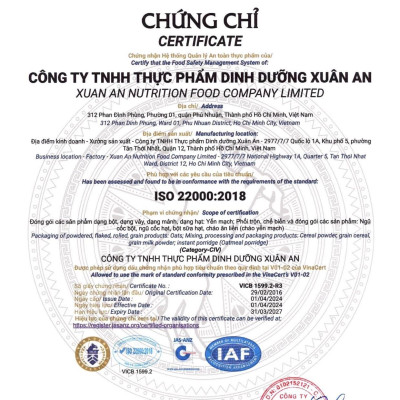 Hạt Yến Mạch Nguyên Cám Úc Xuân An [ko đường] Túi 500G (100% Australian Wholegrain Oats)(Tặng Kèm 1 Túi Yến Mạch 150G)