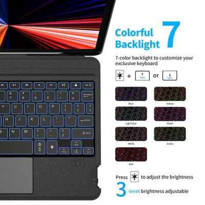 Bao da bàn phím WIWU Mag Touch Keyboard cho IPad Gen 9 / 10 , Pro 11 / 12.9 /13 inch / M1 / M2 , Air 4 / 5 /6 M2 2024 - hàng chính hãng