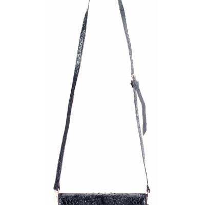 Túi Đeo Nữ Da Cá Sấu Huy Hoàng HT6255 (12 x 21 cm) - Đen