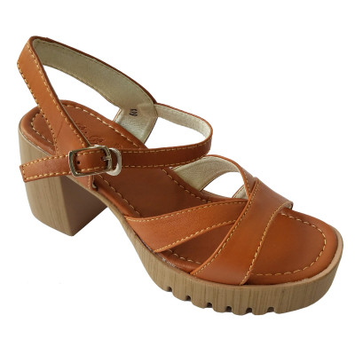 Giày Sandal BIGGBEN Da Bò Thật Cao 6 Phân SDCG117