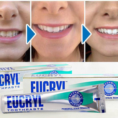 Combo kem đánh răng 62g và bột tẩy trắng răng Eucryl 50g (Chính hãng)