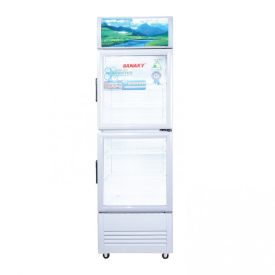 TỦ MÁT 2 CỬA SANAKY INVERTER 340 LÍT VH-408W3L NHÔM (LOW-E) (R600A) - hàng chính hãng