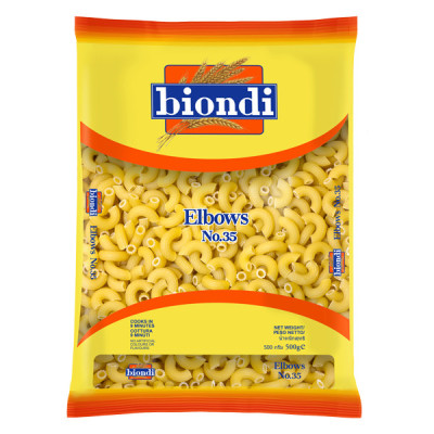 COMBO 5 Gói Nui Chữ C Elbows Số 35 Biondi 500g | Biondi Elbows No.35 500g