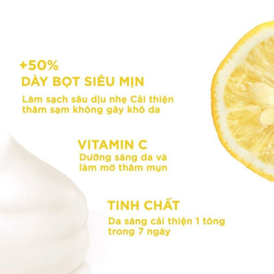 Sữa rửa mặt tạo bọt sáng da Garnier Light Complete Vitamin C Whip Foam 100ml