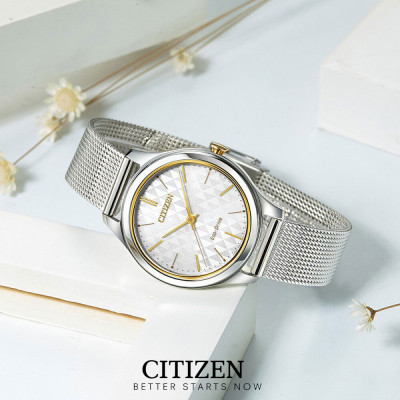 Đồng Hồ Nữ Citizen Dây Thép Không Gỉ EM0504-81A - Mặt Trắng